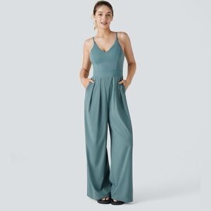 HALARA Breezeful™ Backless Side Invisible Zipper Pocket Wide Leg Jumpsuit